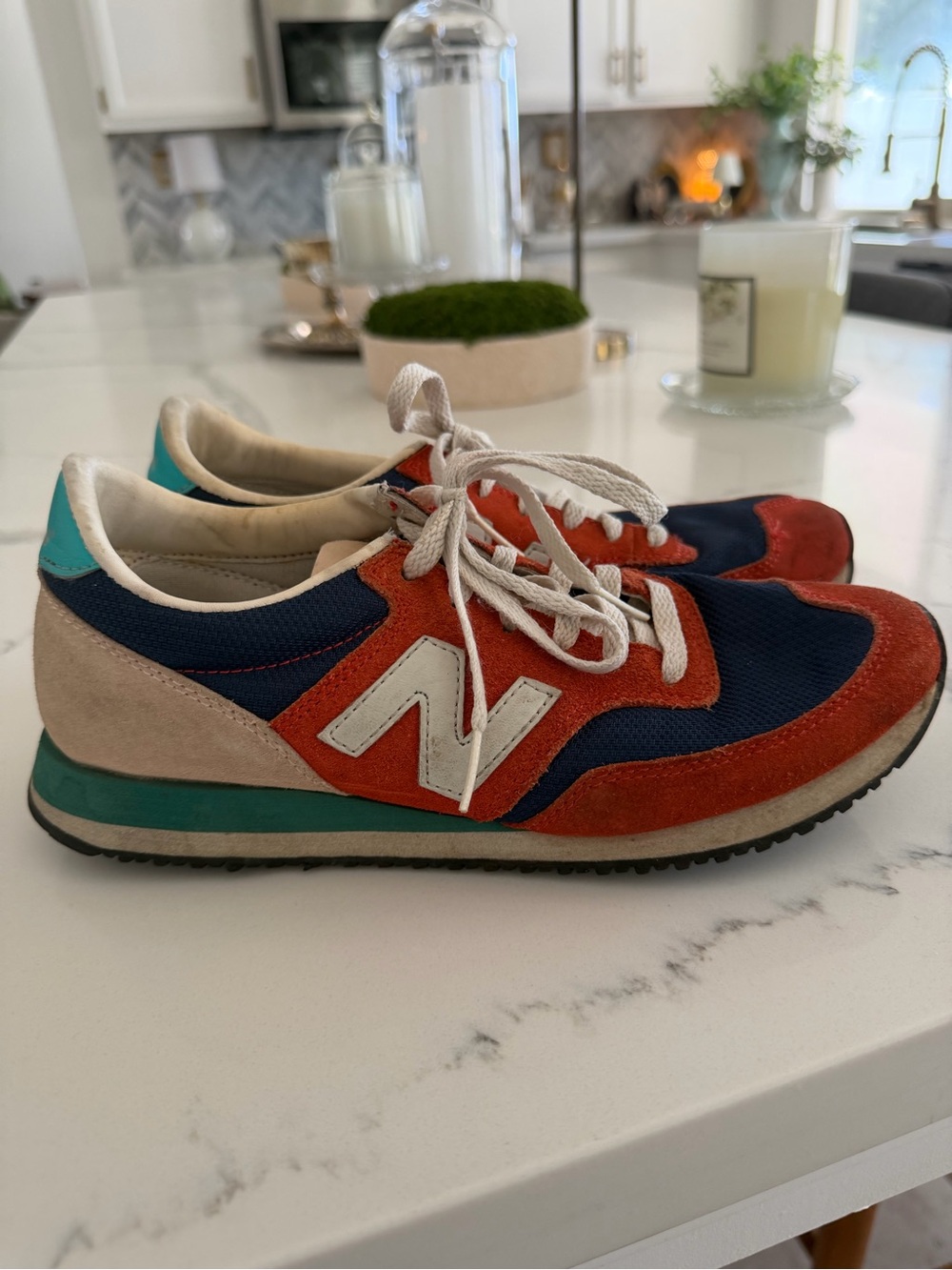 New Balance Men's Navy, Red & Teal Suede-Trim Sneakers